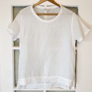 Gap Women’s White Linen Short Sleeve Top (Size XS)